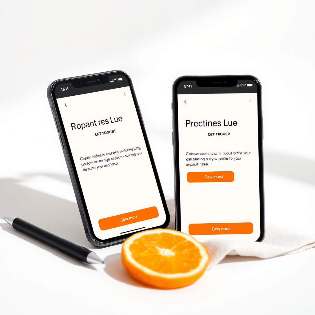 Smartphones displaying a clean product page