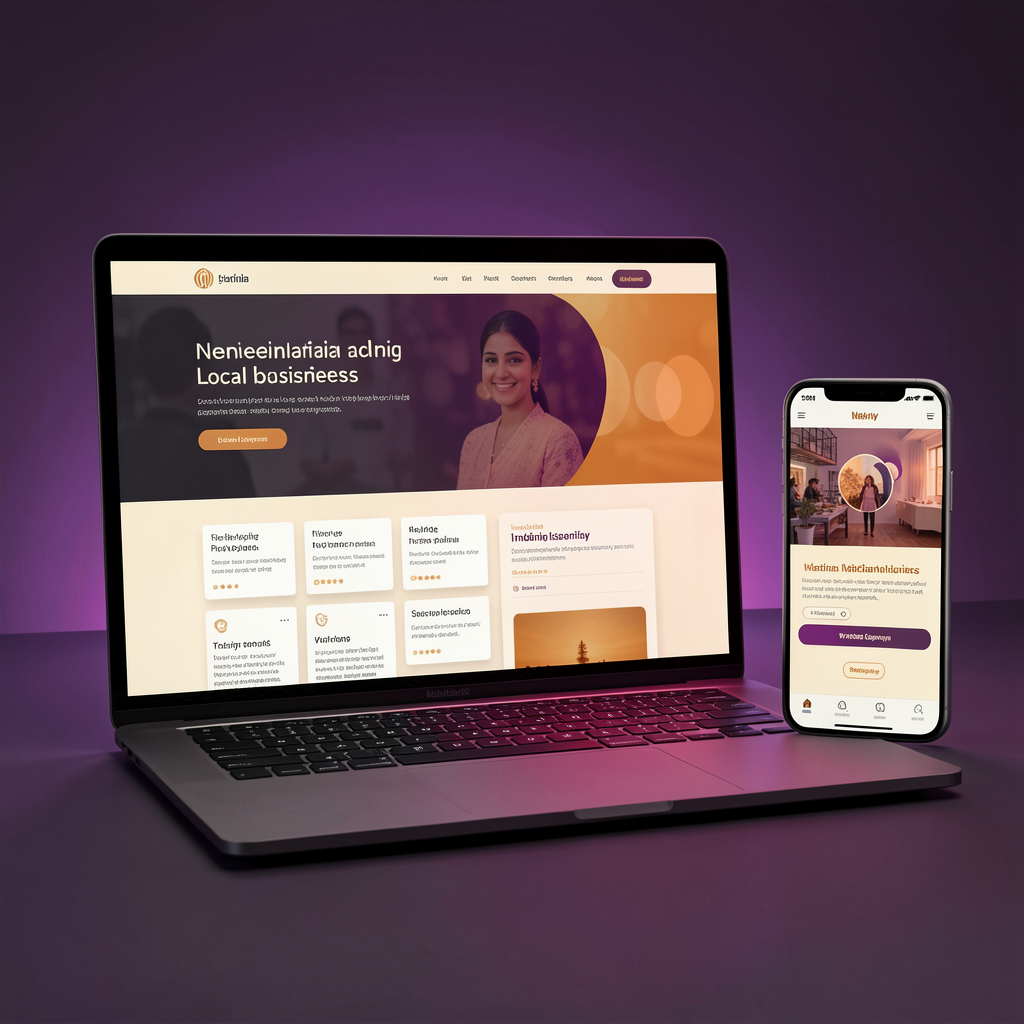 Professional website displayed on laptop and mobile