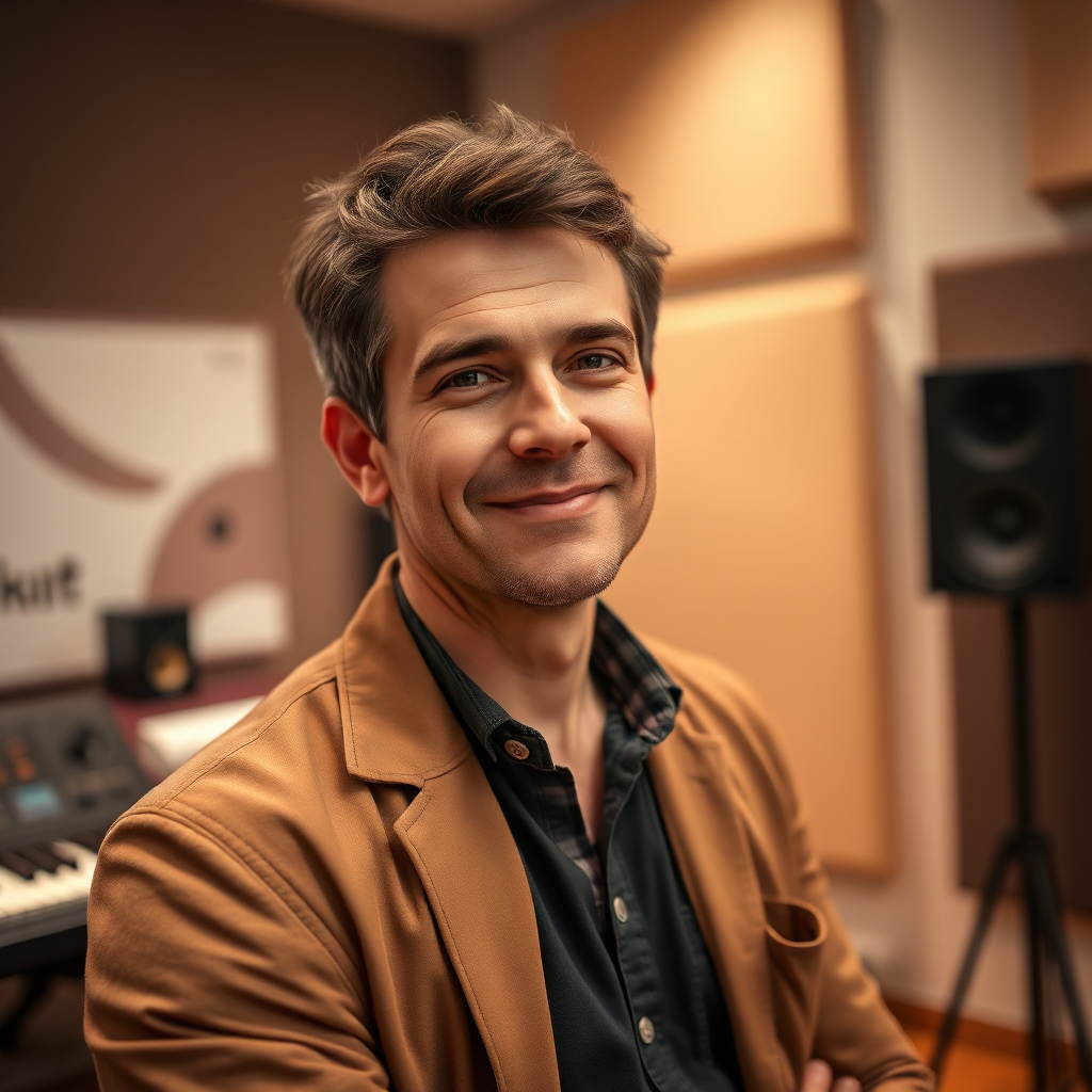 Portrait of a music producer in a studio