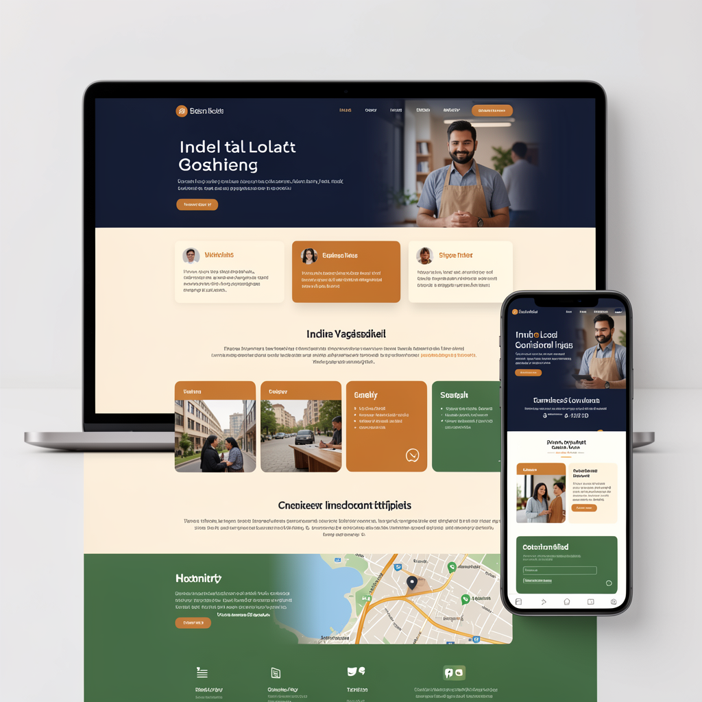 Business website shown on laptop and mobile