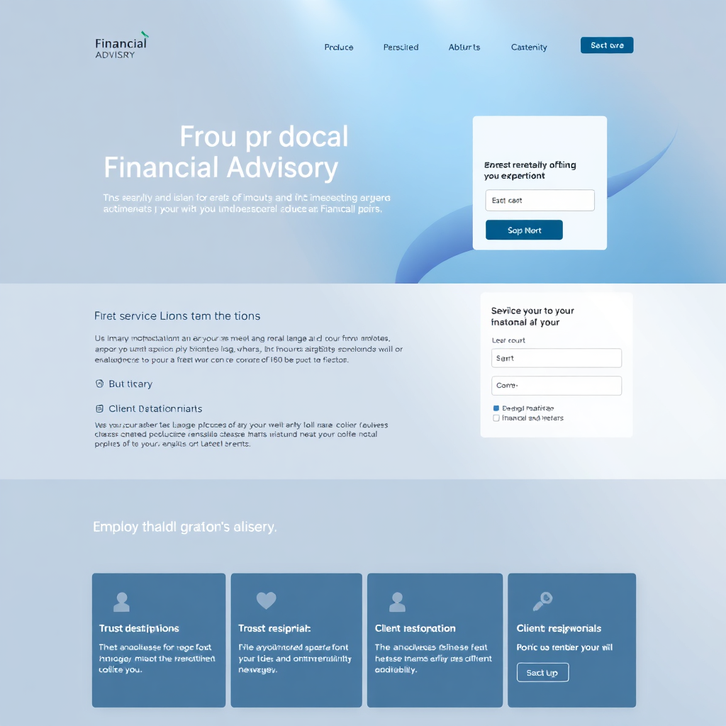 Website for a financial advisory firm
