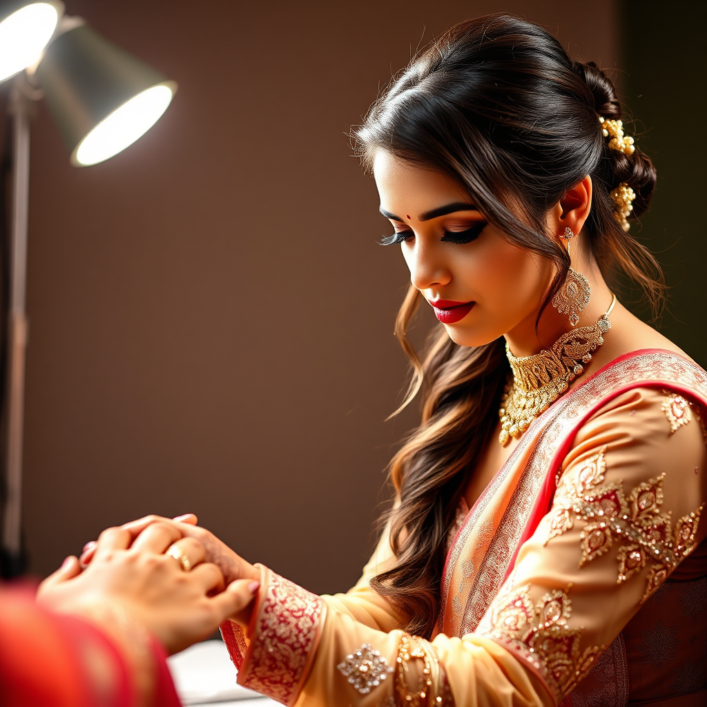 Ashwini applying Mehndi