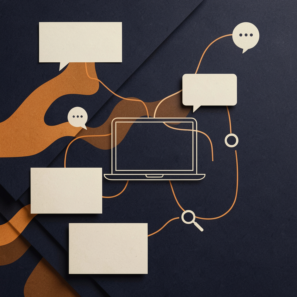 Abstract digital marketing workflow illustration