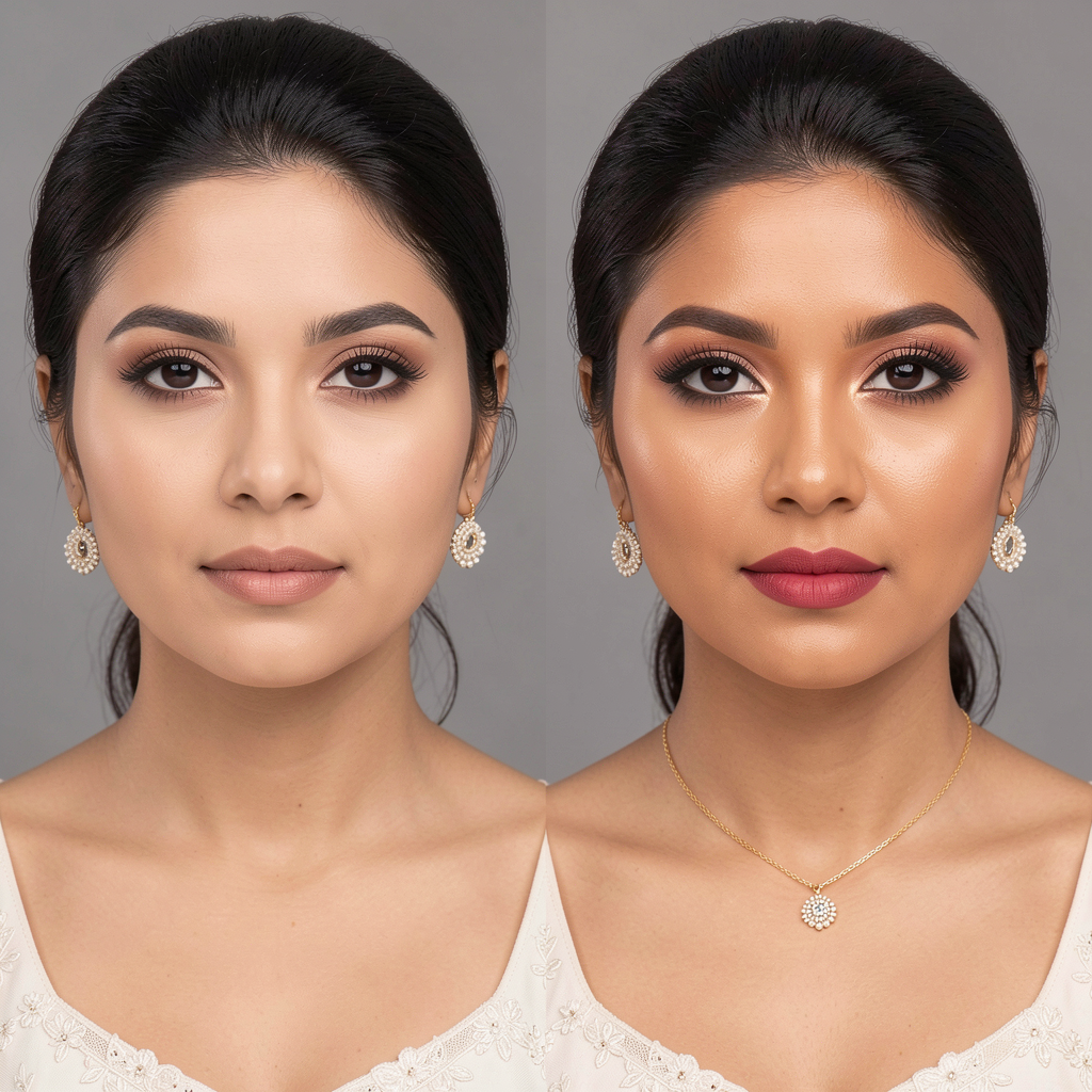 Bridal makeup transformation