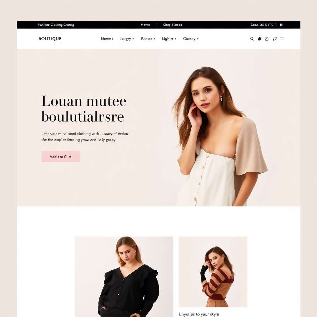E-commerce website for a boutique clothing store