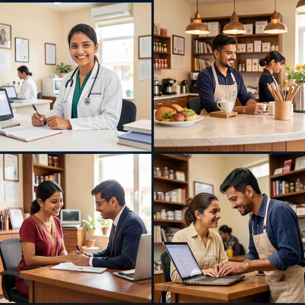 Different Indian local business owners