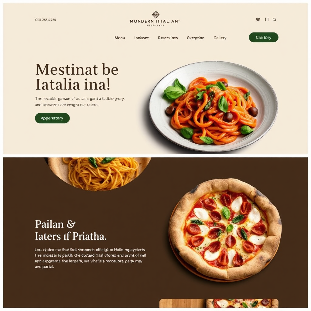 Restaurant website mockup