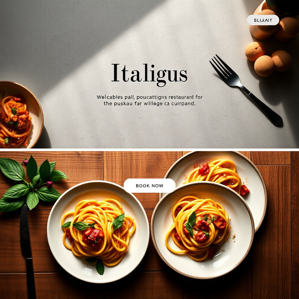 Italian Restaurant Mockup Website Showcase