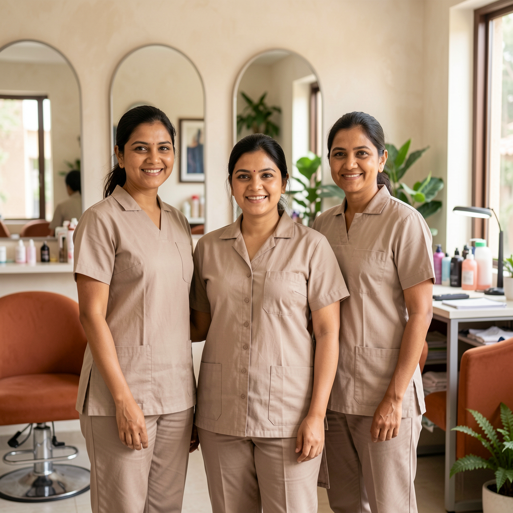 Aura salon owner and beauty team