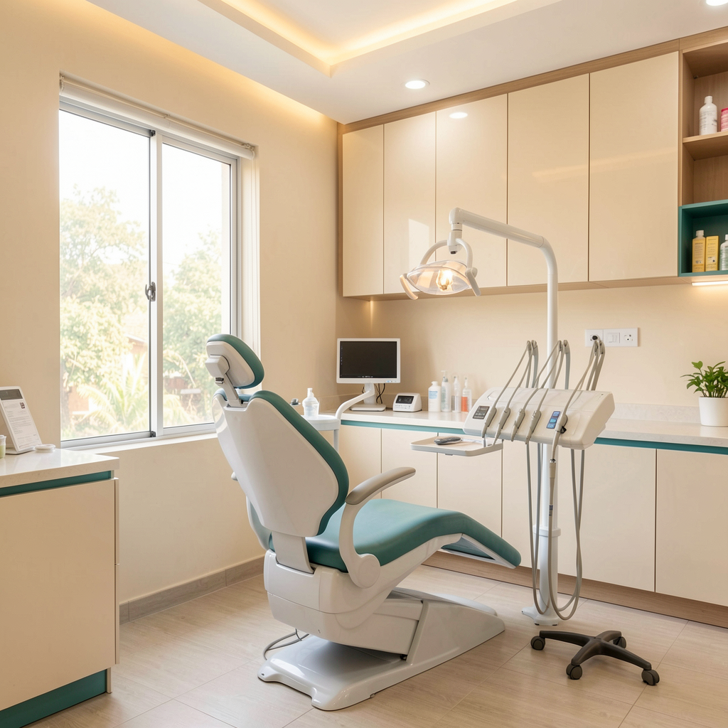 Calm modern dental treatment setting