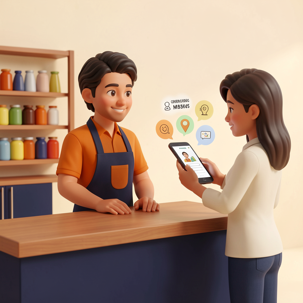 Customer searching for local business information