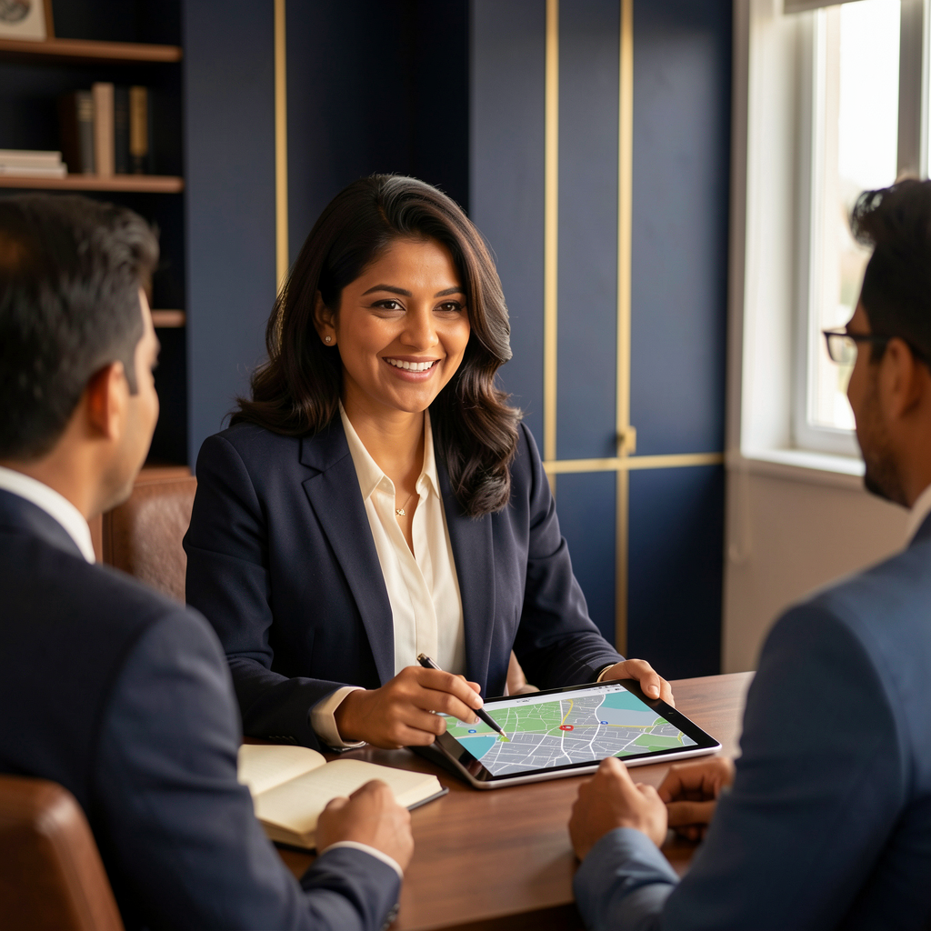 Clients discussing a property enquiry