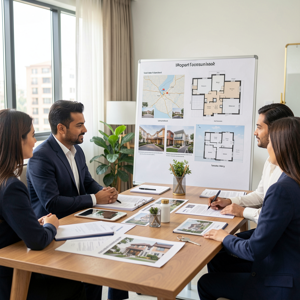 Consultant explaining the property process