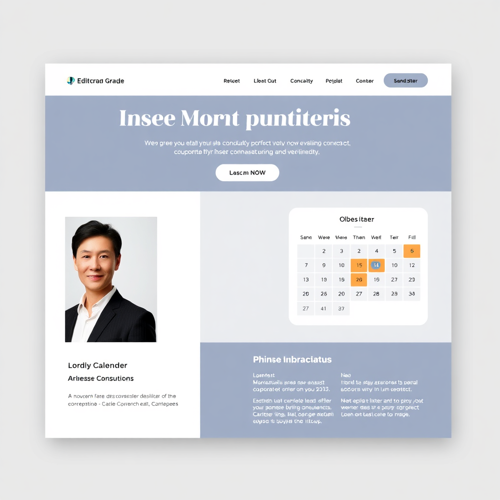 Professional Consultant Website Design Mockup