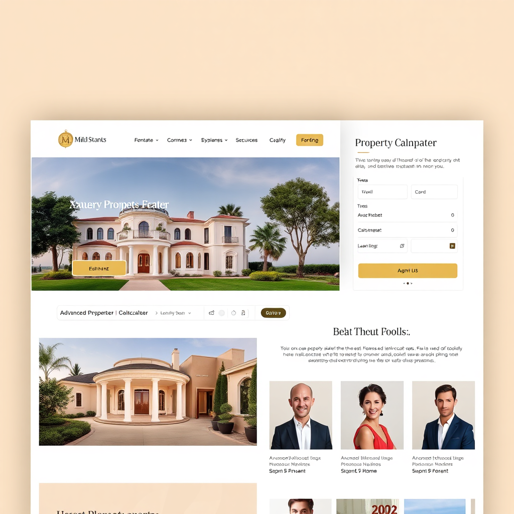 Real estate website mockup