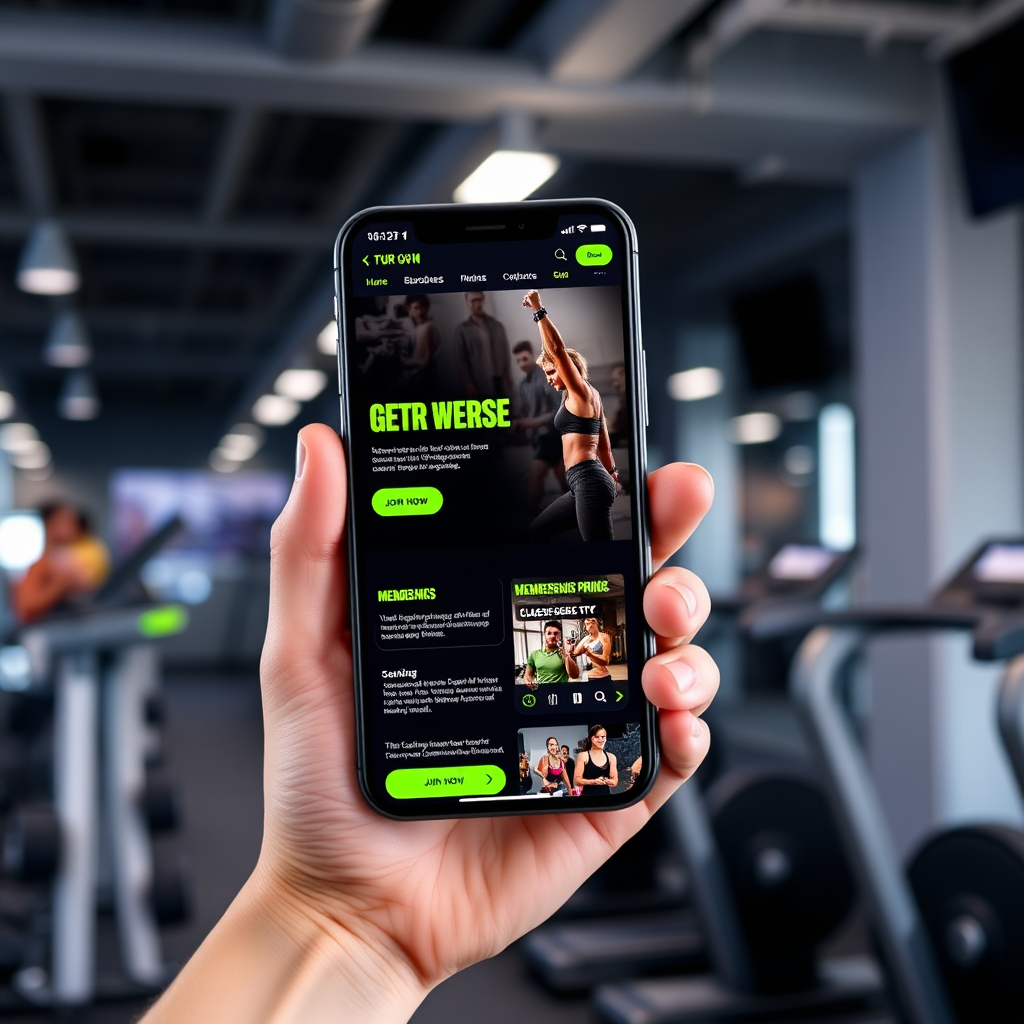 Gym website mockup