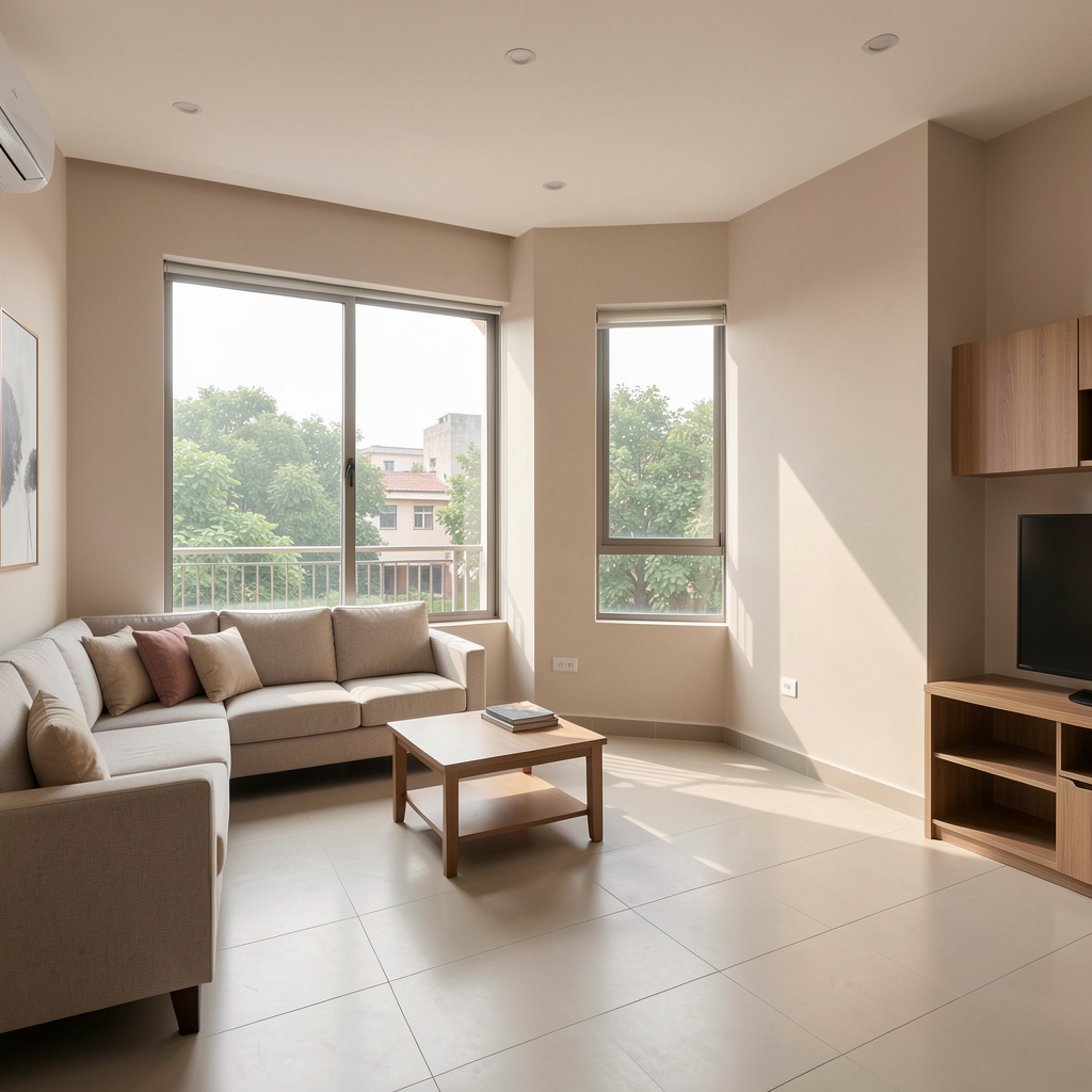Bright rental apartment interior