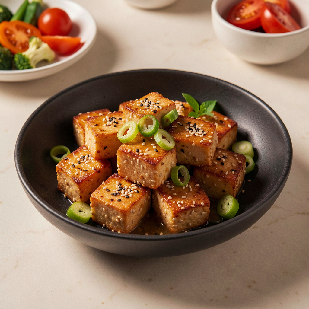 Crispy sesame tofu bites