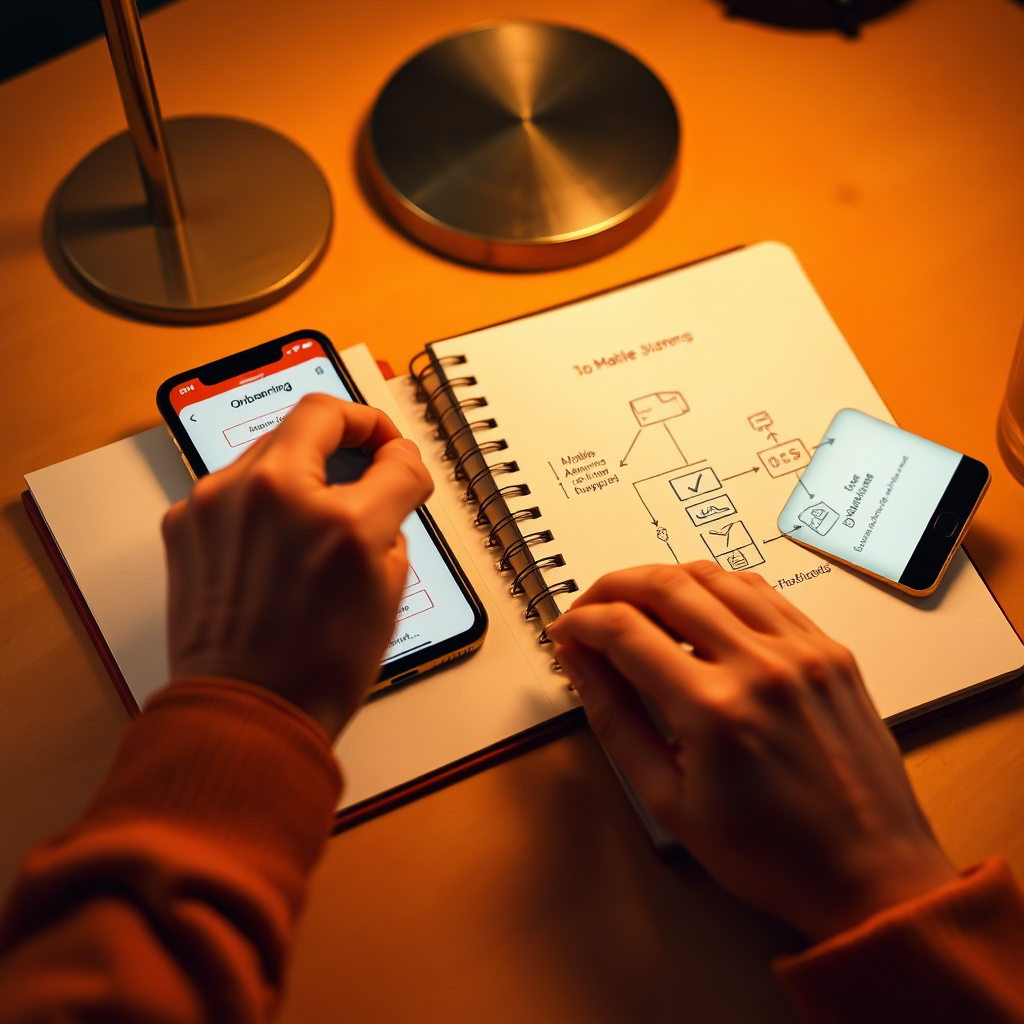 Thumbnail showing a calm mobile onboarding sequence with editorial typography