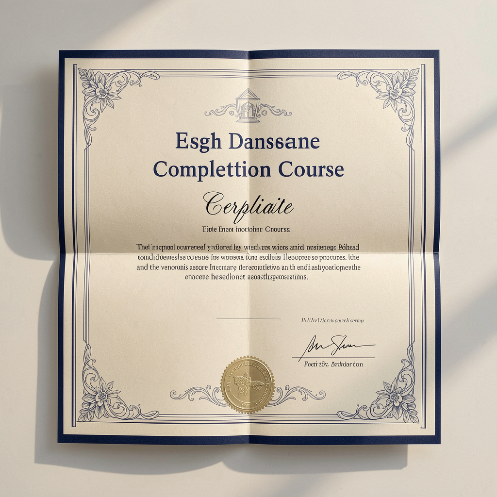 Course completion certificate