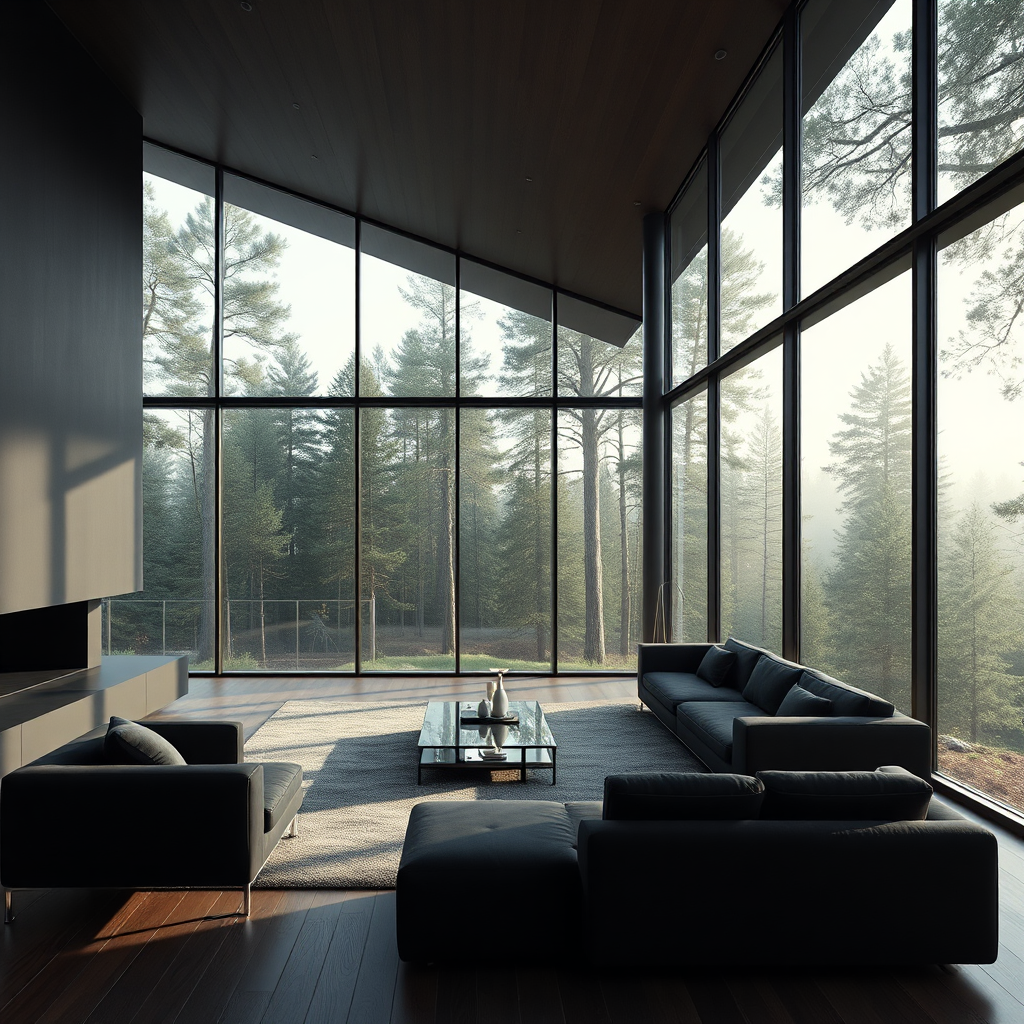 Clean minimalist architectural interior