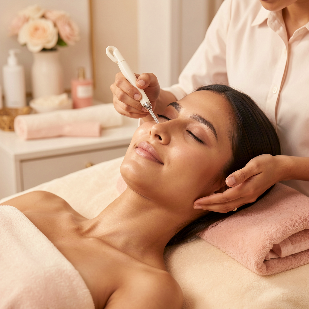 Relaxing professional facial treatment