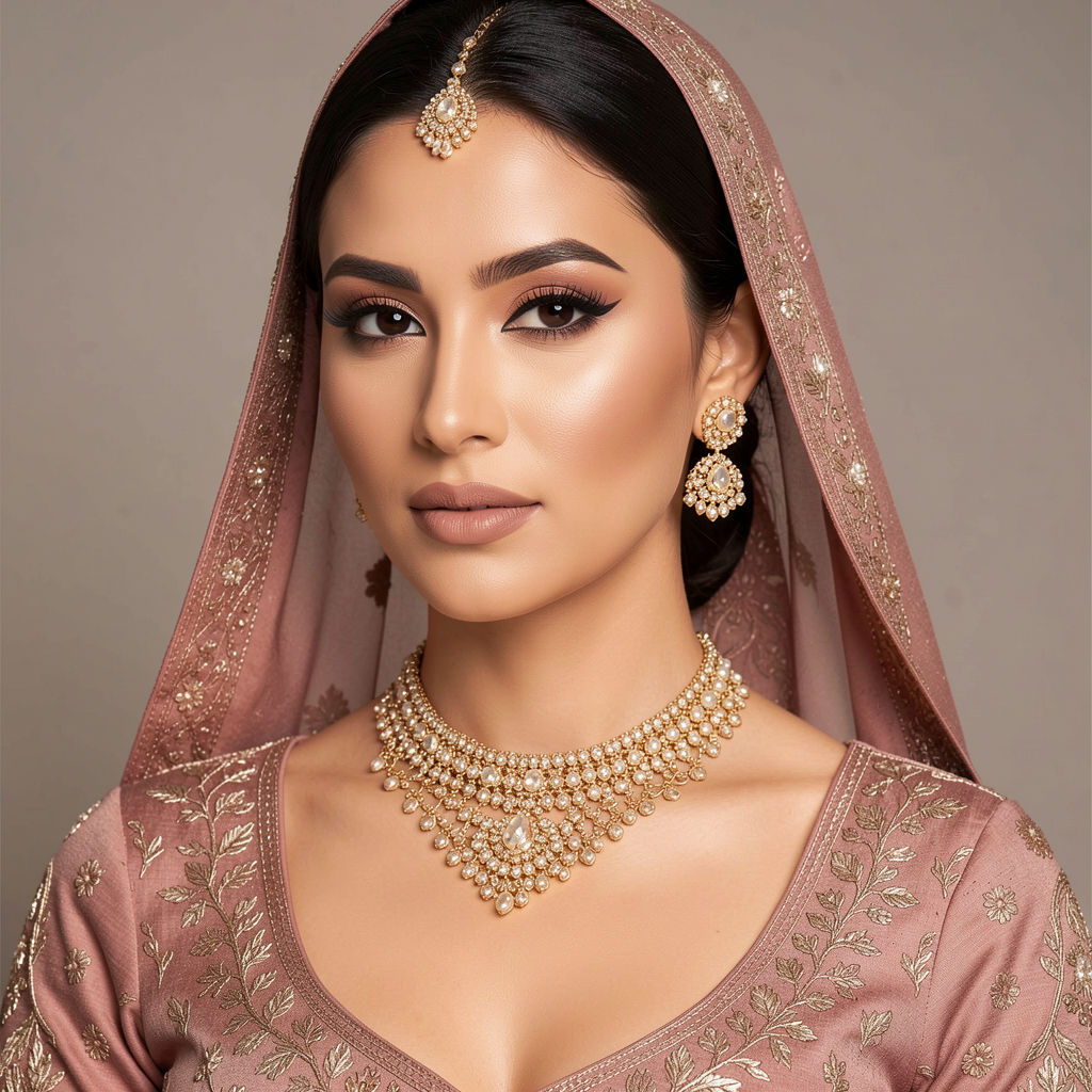 Bride wearing airbrush makeup