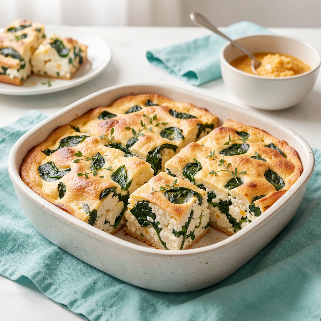 Spinach and cottage cheese egg bake