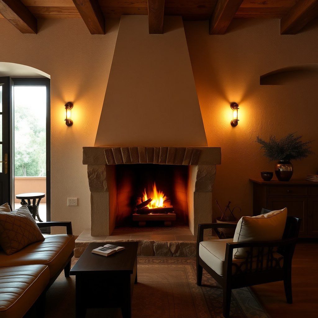 Casa Portagioia fireplace