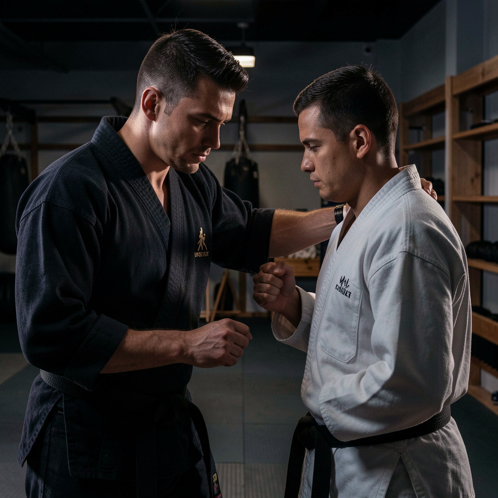 Kyokushin karate training session in progress