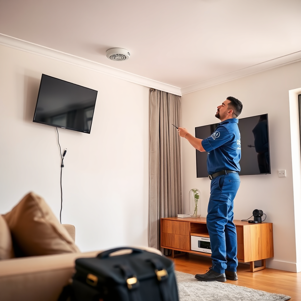 DStv installer installing Explora decoder in Kempton Park home