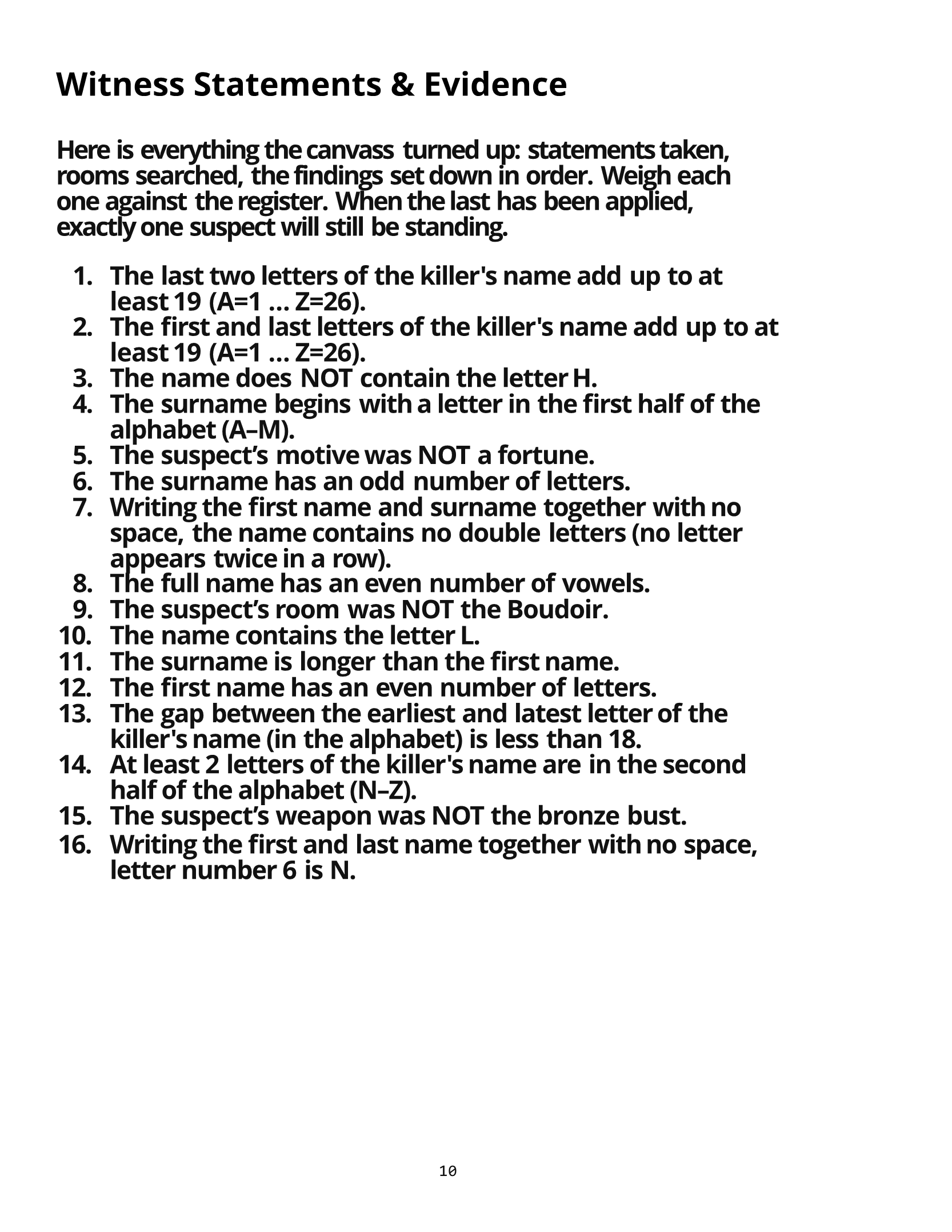 Sample clues to solve the puzzle image
