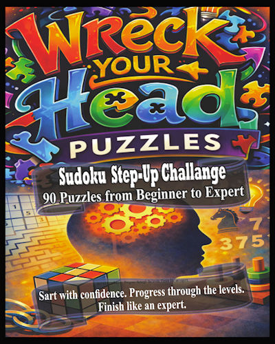 Sudoku Step Up Challenge puzzle book front cover