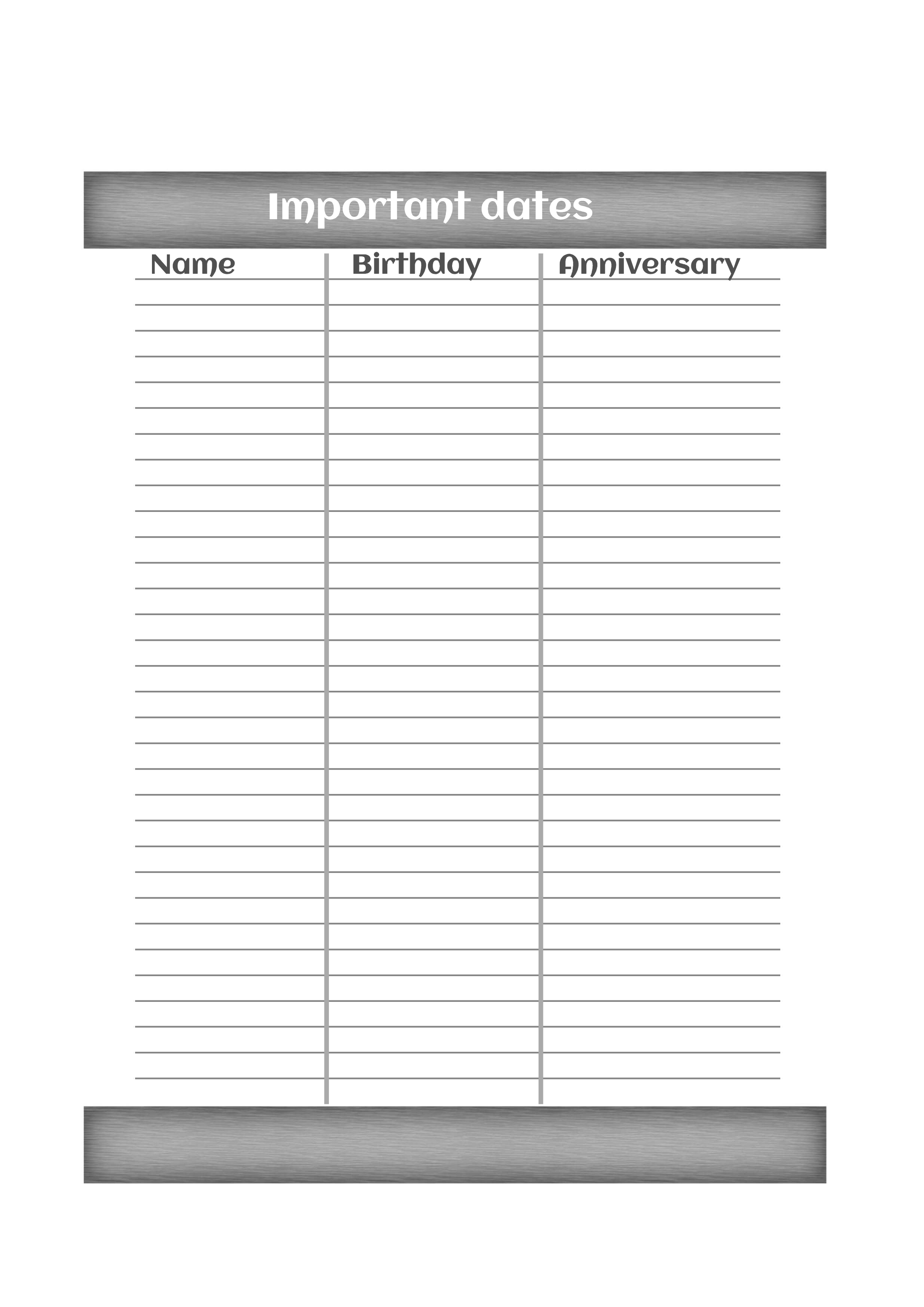 Interior Design Page important dates
