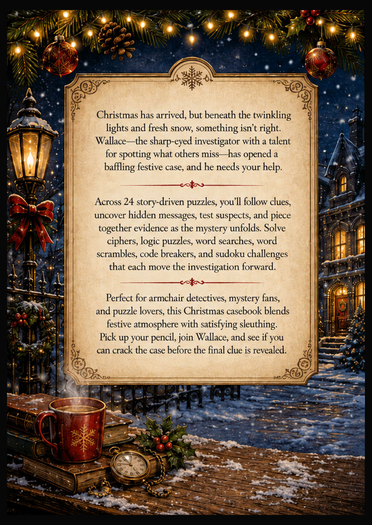 Wallace and the Christmas Case Files Book Back Cover