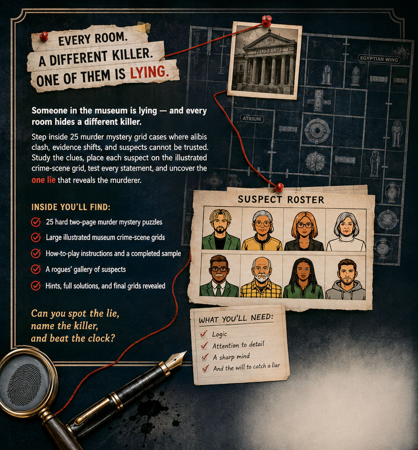 the killer is lying Mystery Grids Back Cover