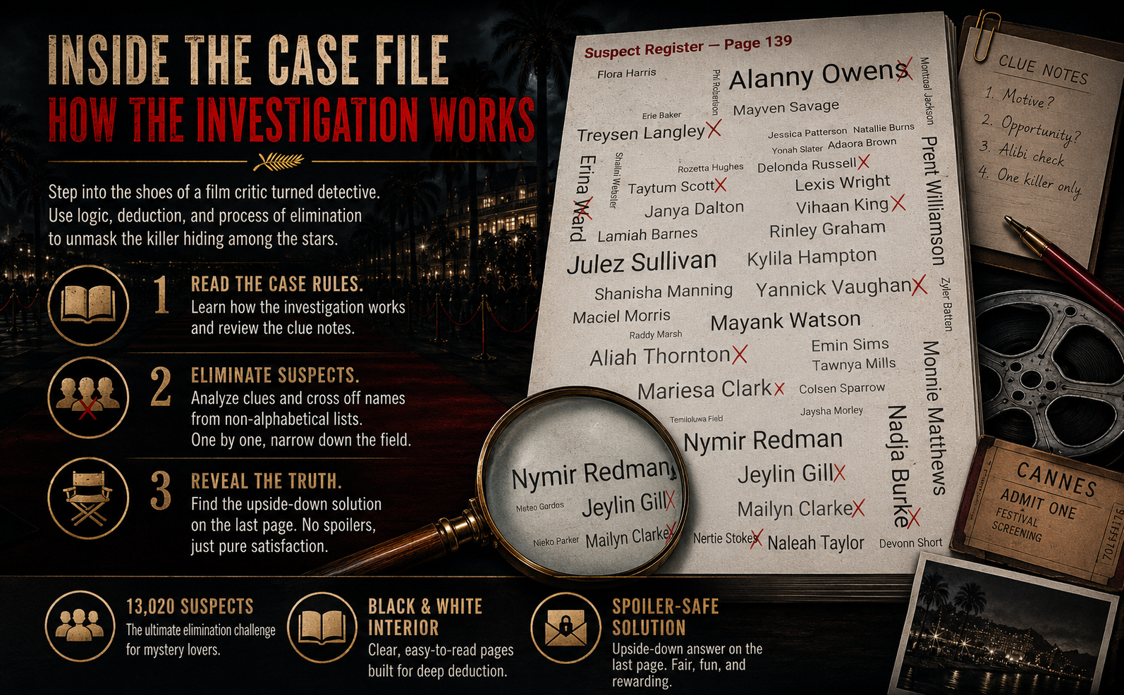 Film Critics Murder at Cannes  Ad ImagePuzzle Book  Ad Image 