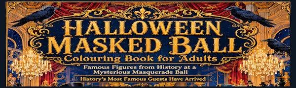 Halloween Masked Ball Adult Colouring Book banner image