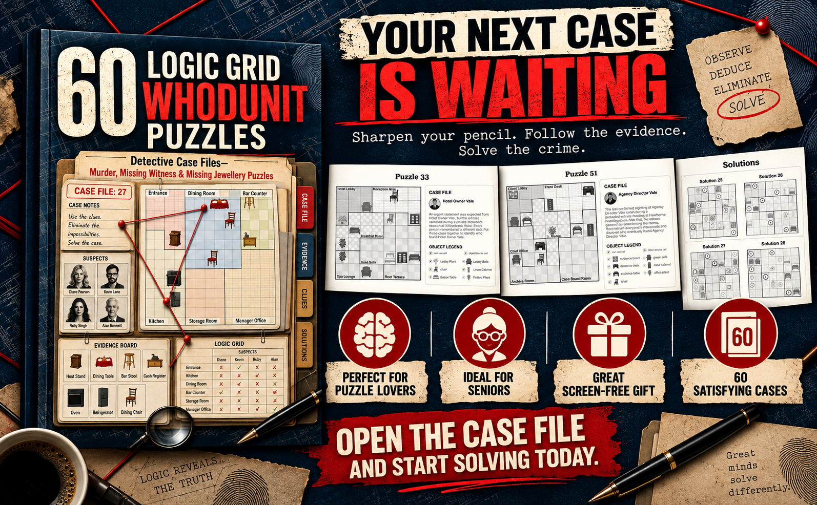 60 Logic Grid Whodunit Puzzles ad image 4