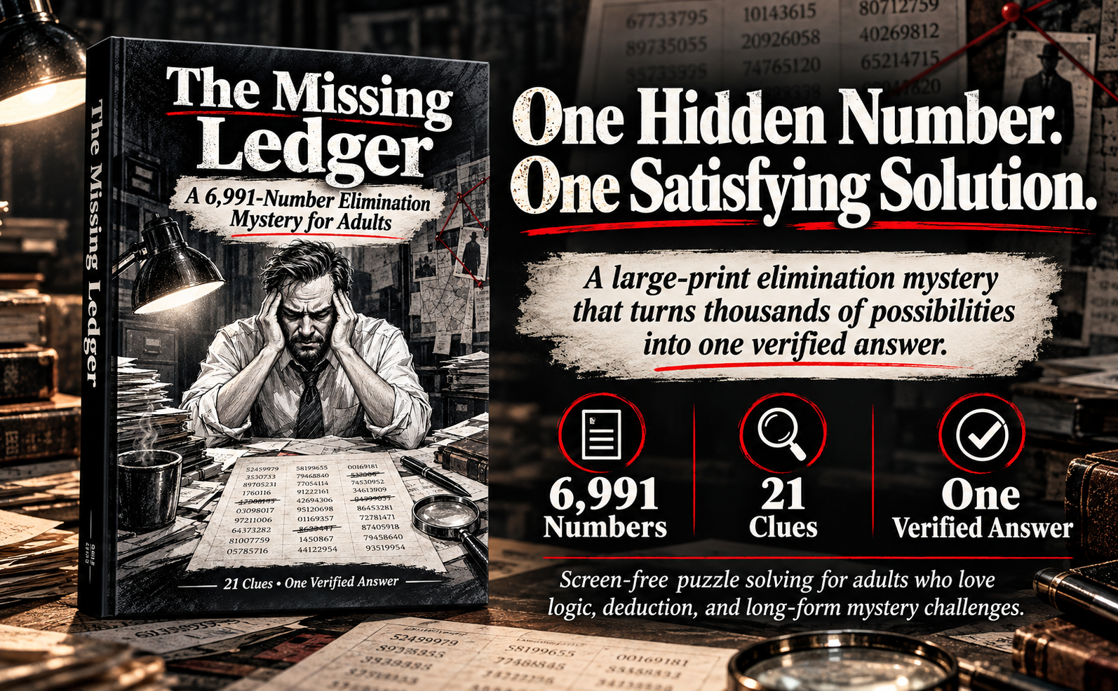 The Missing Ledger Puzzle Book Ad Image