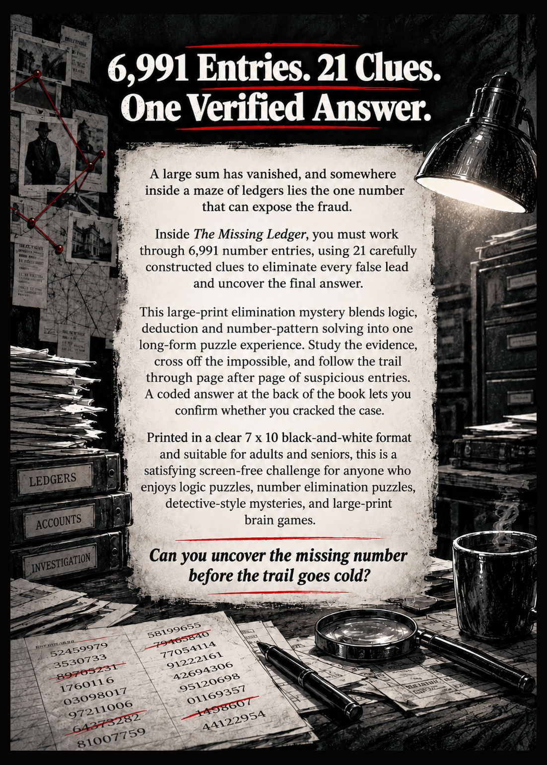 The Missing Ledger Puzzle Book  Back Cover