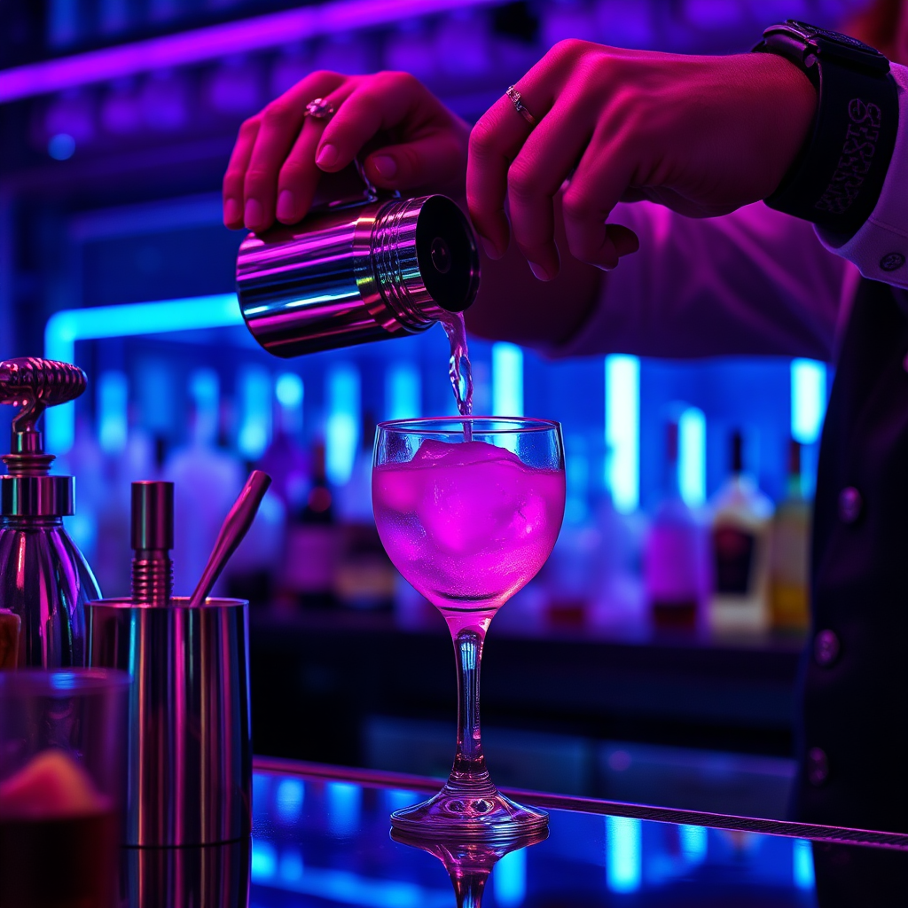 Bartender pouring a drink