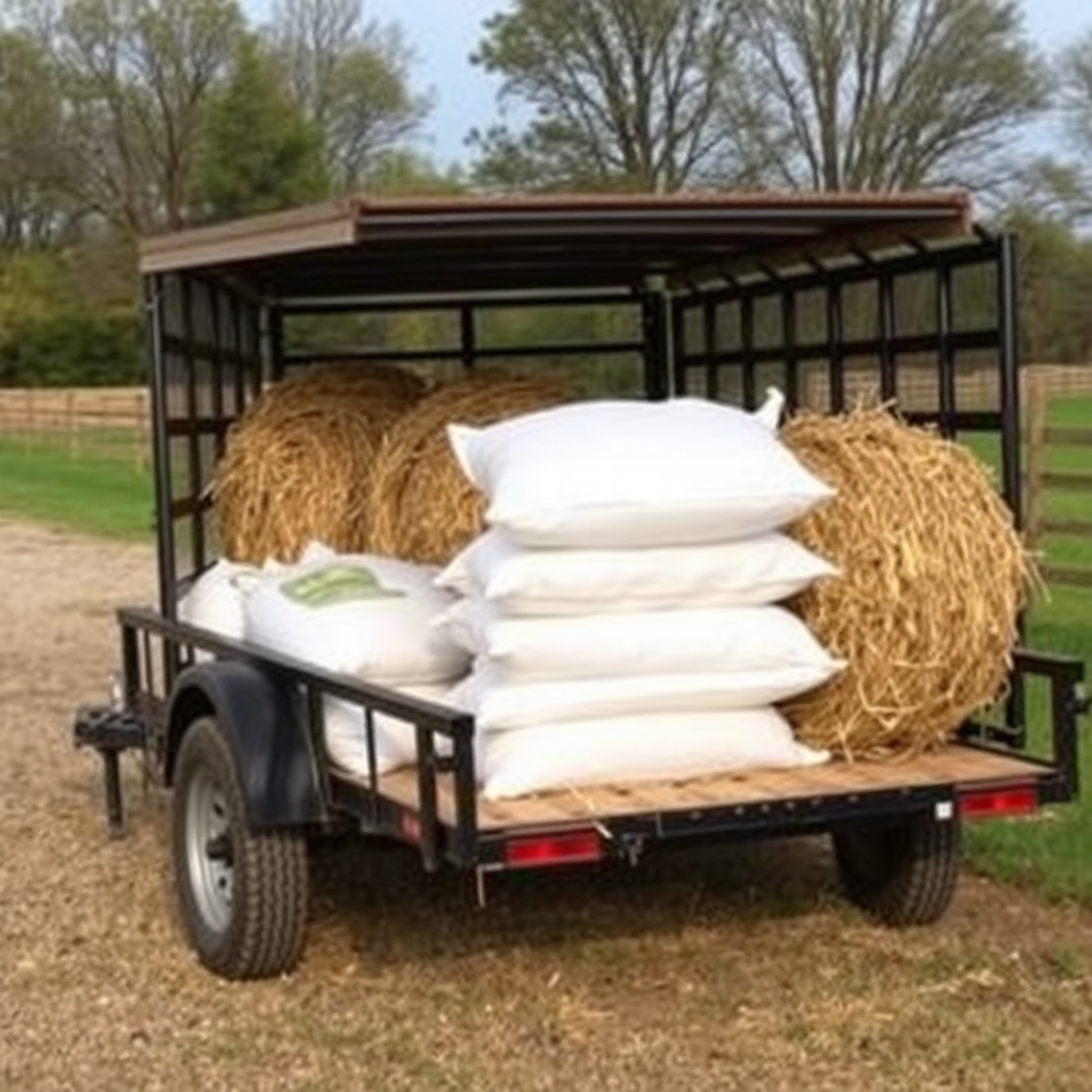 Loaded farm trailer