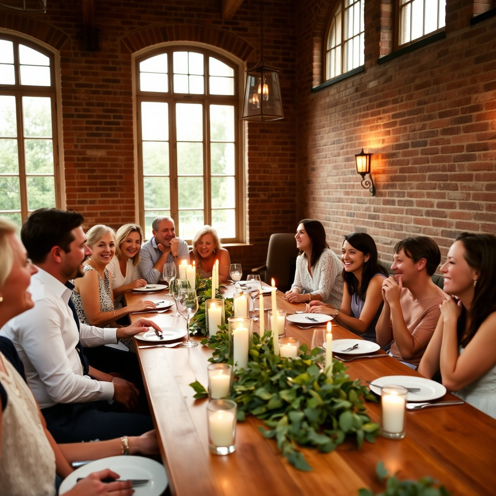 Joyous group celebration in private event room