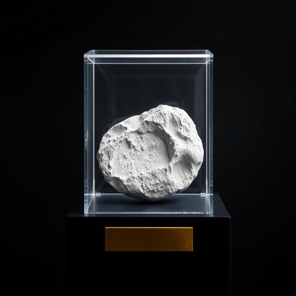 Lunar rock in acrylic case