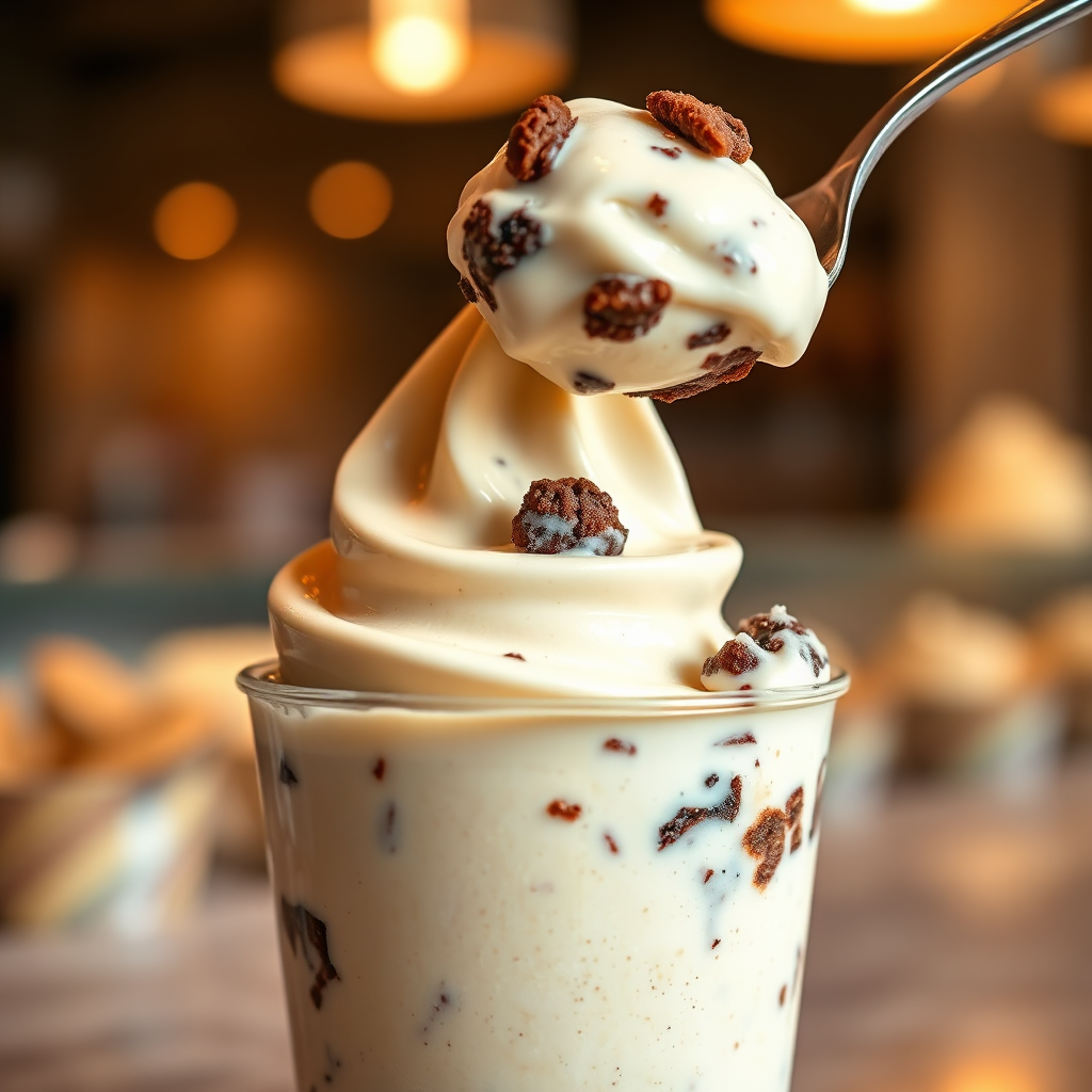 Frozen custard concrete with mix-ins