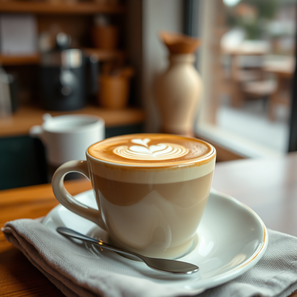 Cappuccino with latte art
