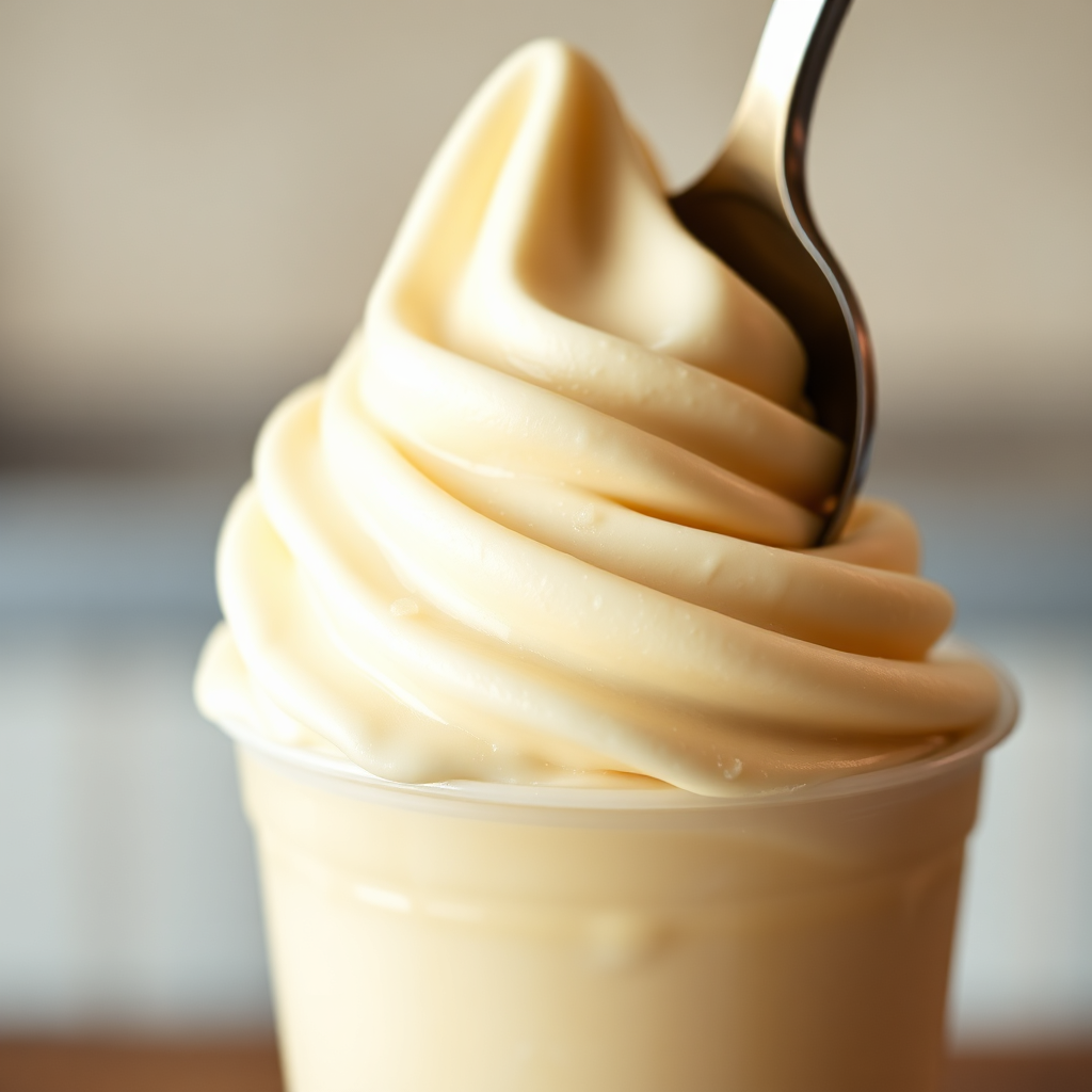 Fresh frozen custard being scooped