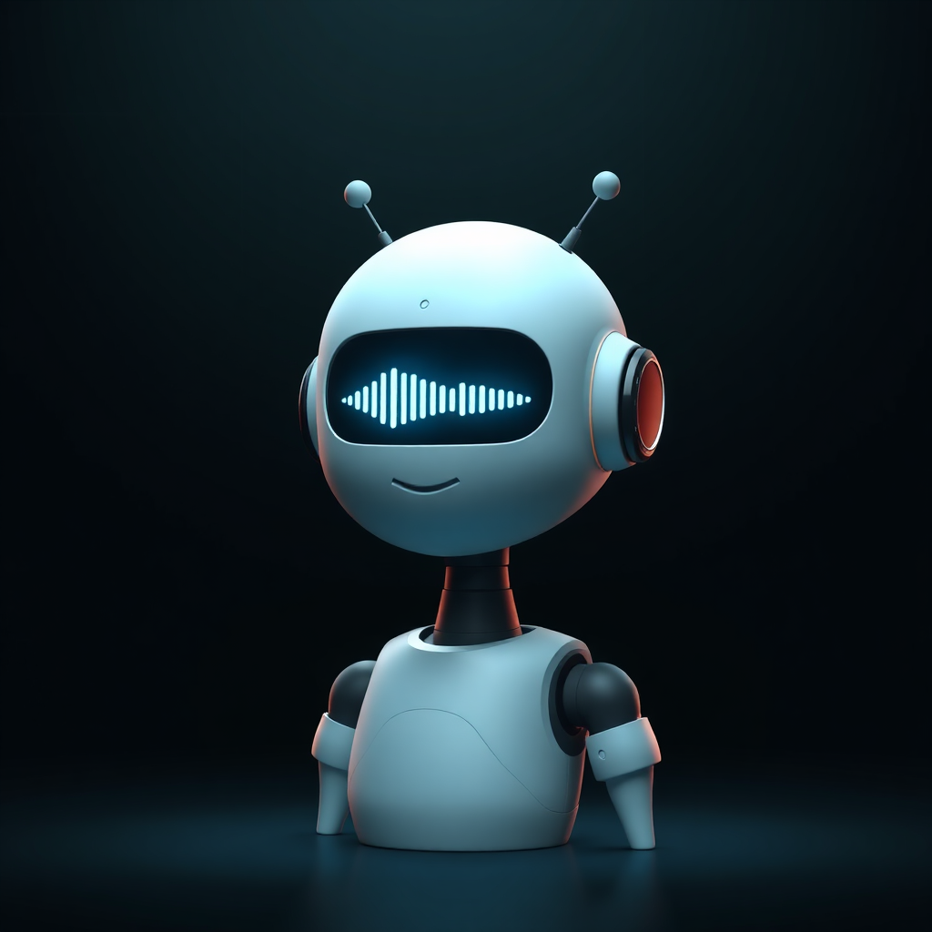 Futuristic friendly voice assistant robot illustration