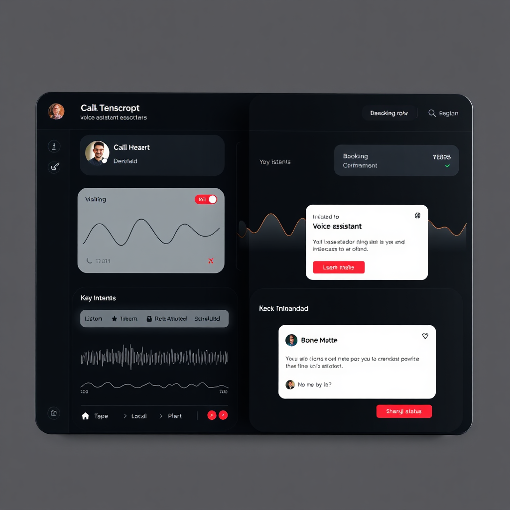 Voice assistant dashboard mockup